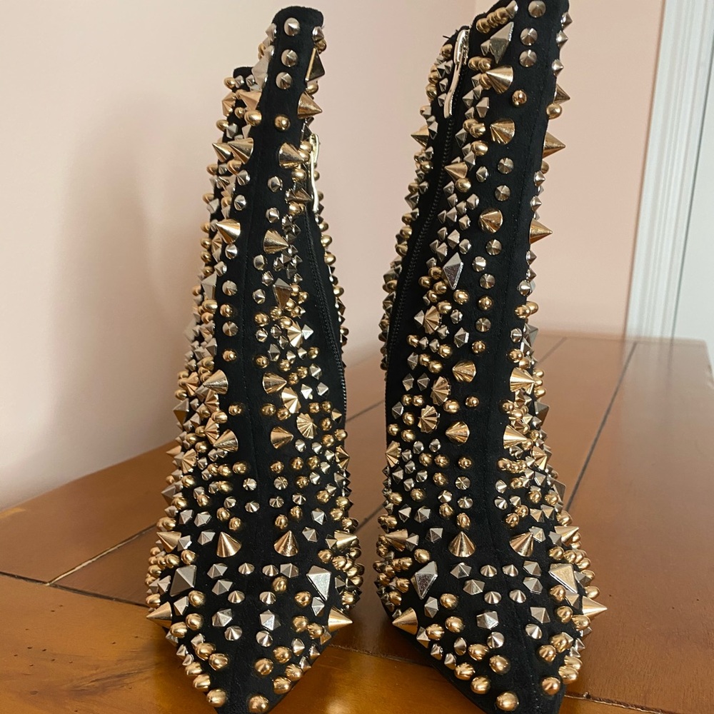 Black Spiked Booties